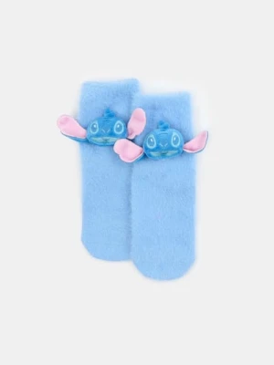 Sinsay - Puszyste skarpety z aplikacją 3D Stitch - niebieski