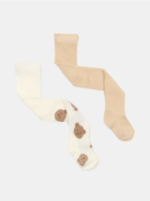 Sinsay - Rajstopy niemowlęce 2 pack - beżowy