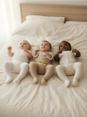 Sinsay - Rajstopy niemowlęce 3 pack - kremowy