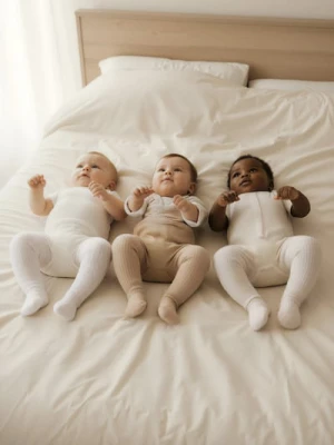 Sinsay - Rajstopy niemowlęce 3 pack - kremowy