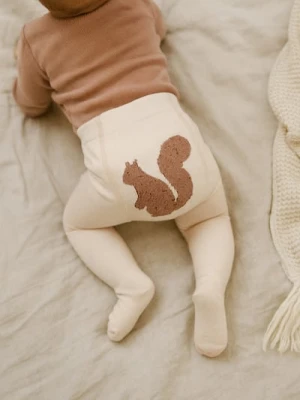 Sinsay - Rajstopy niemowlęce z haftem - kremowy