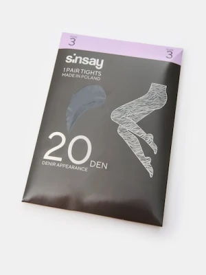 Sinsay - Rajstopy w zeberkę - czarny