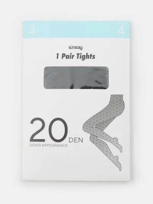 Sinsay - Rajstopy ze wzorem 20 DEN - czarny