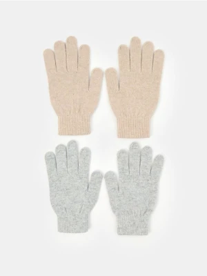 Sinsay - Rękawiczki 2 pack - beżowy