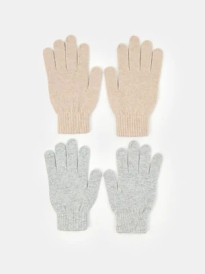 Sinsay - Rękawiczki 2 pack - beżowy