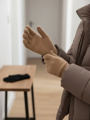 Sinsay - Rękawiczki 2 pack - beżowy