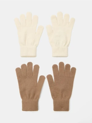Sinsay - Rękawiczki 2 pack - kremowy