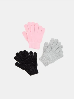 Sinsay - Rękawiczki 3 pack - różowy