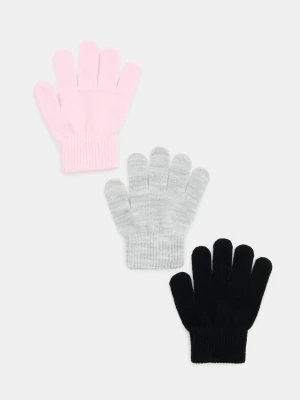 Sinsay - Rękawiczki 3 pack - różowy