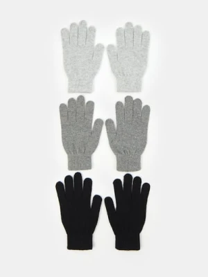 Sinsay - Rękawiczki 3 pack - szary