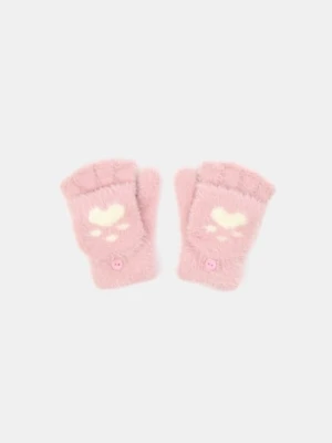 Sinsay - Rękawiczki bez palców z klapką - różowy