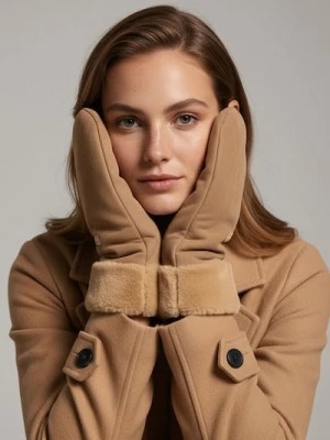 Sinsay - Rękawiczki jednopalczaste - beżowy