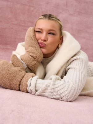 Sinsay - Rękawiczki jednopalczaste - beżowy