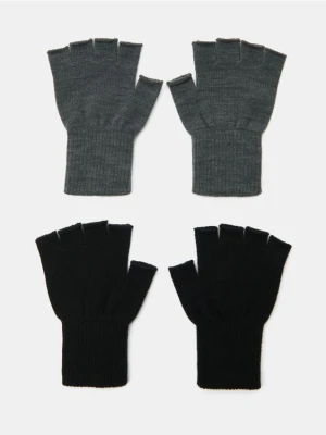 Sinsay - Rękawiczki mitenki 2 pack - szary