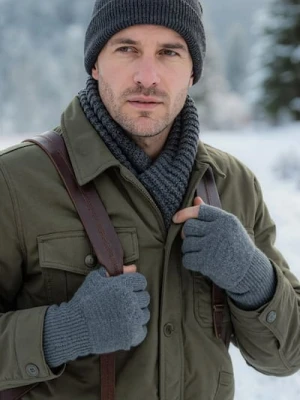 Sinsay - Rękawiczki mitenki 2 pack - szary