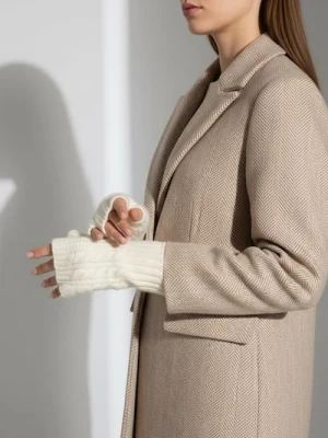 Sinsay - Rękawiczki mitenki - kremowy