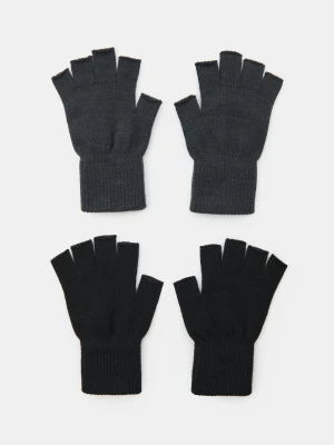 Sinsay - Rękawiczki mitenki z domieszką wiskozy 2 pack - szary