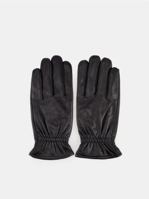 Sinsay - Rękawiczki skórzane - czarny