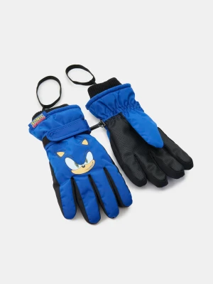 Sinsay - Rękawiczki wodoodporne z nadrukiem Sonic the Hedgehog - niebieski