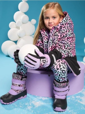 Sinsay - Rękawiczki wodoodporne z polarem i odblaskowym paskiem - fioletowy