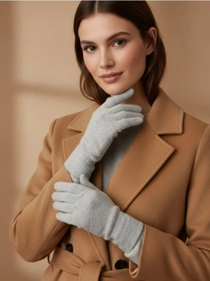 Sinsay - Rękawiczki z domieszką wełny - szary