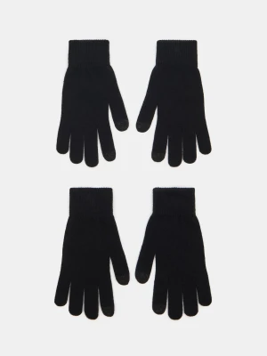Sinsay - Rękawiczki z funkcją touch screen 2 pack - czarny