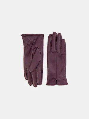 Sinsay - Rękawiczki z imitacją skóry - bordowy