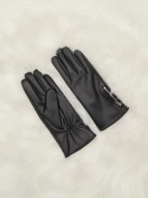 Sinsay - Rękawiczki z imitacji skóry - czarny