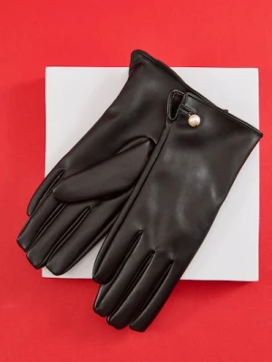 Sinsay - Rękawiczki z imitacji skóry - czarny