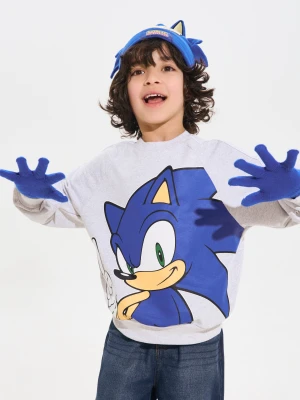Sinsay - Rękawiczki z nadrukiem Sonic the Hedgehog - niebieski