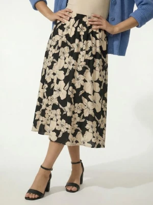 Sinsay - Rozkloszowana spódnica midi z wiskozą w kwiaty - wielobarwny