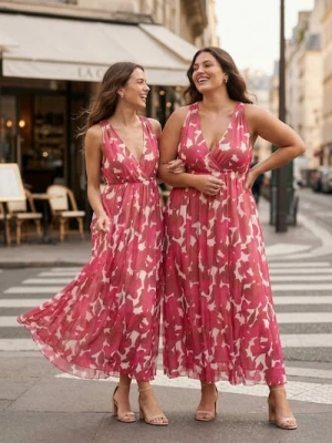 Sinsay - Rozkloszowana sukienka midi z dekoltem halter - wielobarwny