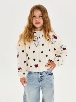 Sinsay - Rozpinana bluza polarowa z kapturem Miffy - kremowy