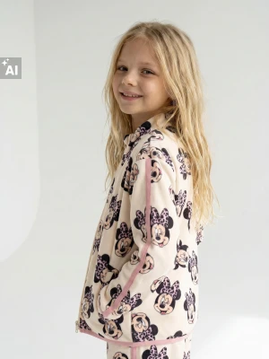 Sinsay - Rozpinana bluza polarowa ze stójką Minnie Mouse - kremowy