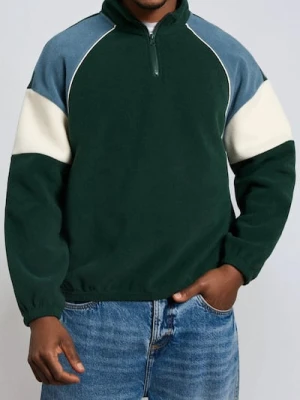 Sinsay - Rozpinana bluza polarowa ze stójką - zielony