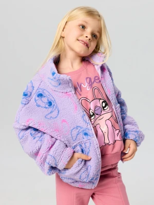 Sinsay - Rozpinana bluza sherpa Stitch - fioletowy