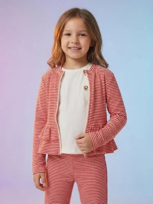 Sinsay - Rozpinana bluza w paski z baskinką - różowy