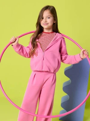 Sinsay - Rozpinana bluza z kapturem Active - różowy