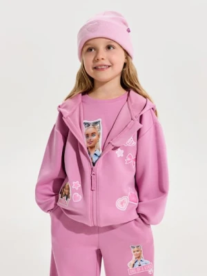 Sinsay - Rozpinana bluza z kapturem Barbie Active - różowy