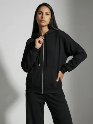 Sinsay - Rozpinana bluza z kapturem basic - czarny