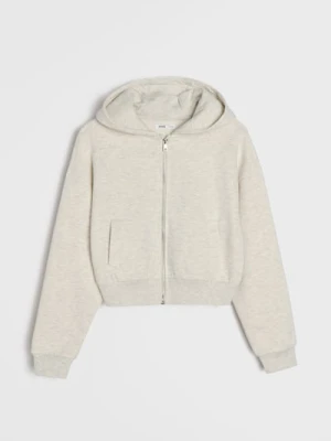 Sinsay - Rozpinana bluza z kapturem - beżowy