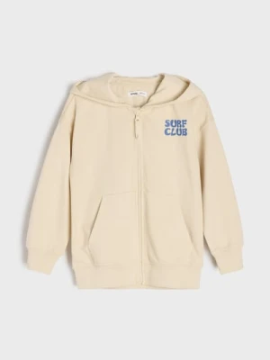 Sinsay - Rozpinana bluza z kapturem - beżowy