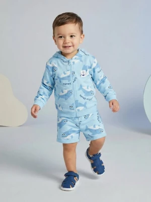 Sinsay - Rozpinana bluza z kapturem - błękitny