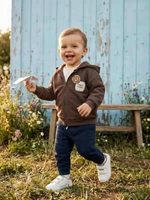 Sinsay - Rozpinana bluza z kapturem - brązowy