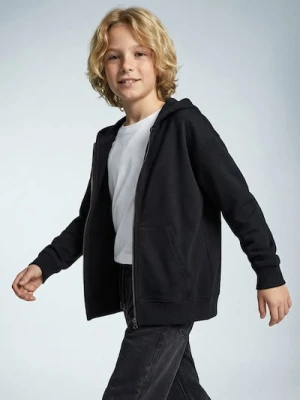 Sinsay - Rozpinana bluza z kapturem - czarny