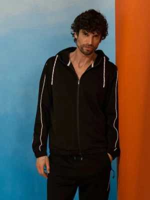 Sinsay - Rozpinana bluza z kapturem - czarny