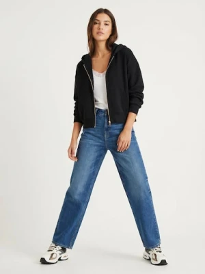 Sinsay - Rozpinana bluza z kapturem - czarny