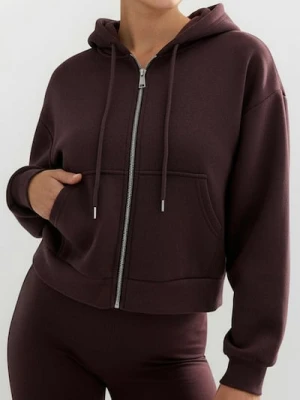 Sinsay - Rozpinana bluza z kapturem - czerwony