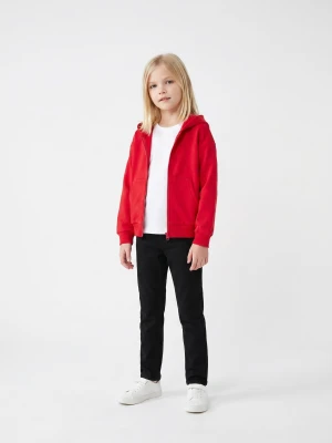 Sinsay - Rozpinana bluza z kapturem - czerwony