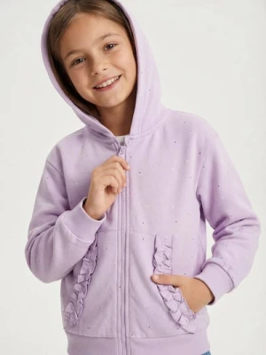 Sinsay - Rozpinana bluza z kapturem - fioletowy